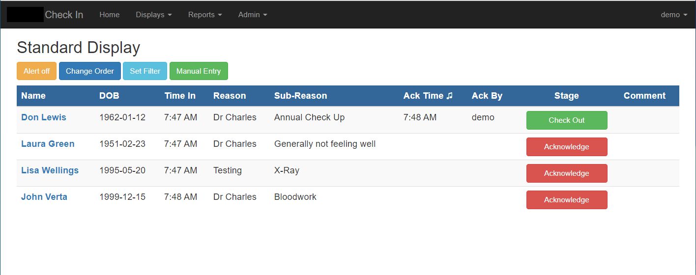 PC Check In makes it easy to organize your customers into a check list style display. Replace the sign in sheet with electronic sign in.